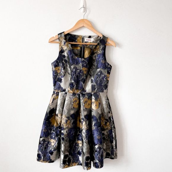 Modcloth Louche Cosima Dress Jacquard Fit & Flare Sz 10 - Picture 2 of 9